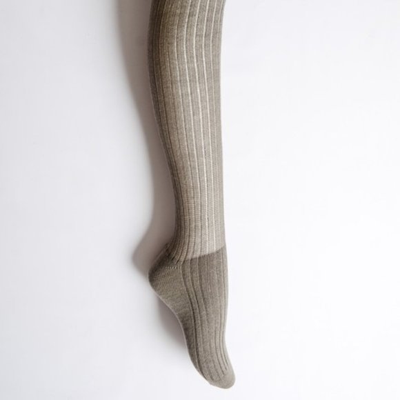 Grey Ribbed Classic Thigh High Socks - Picture 4 of 5